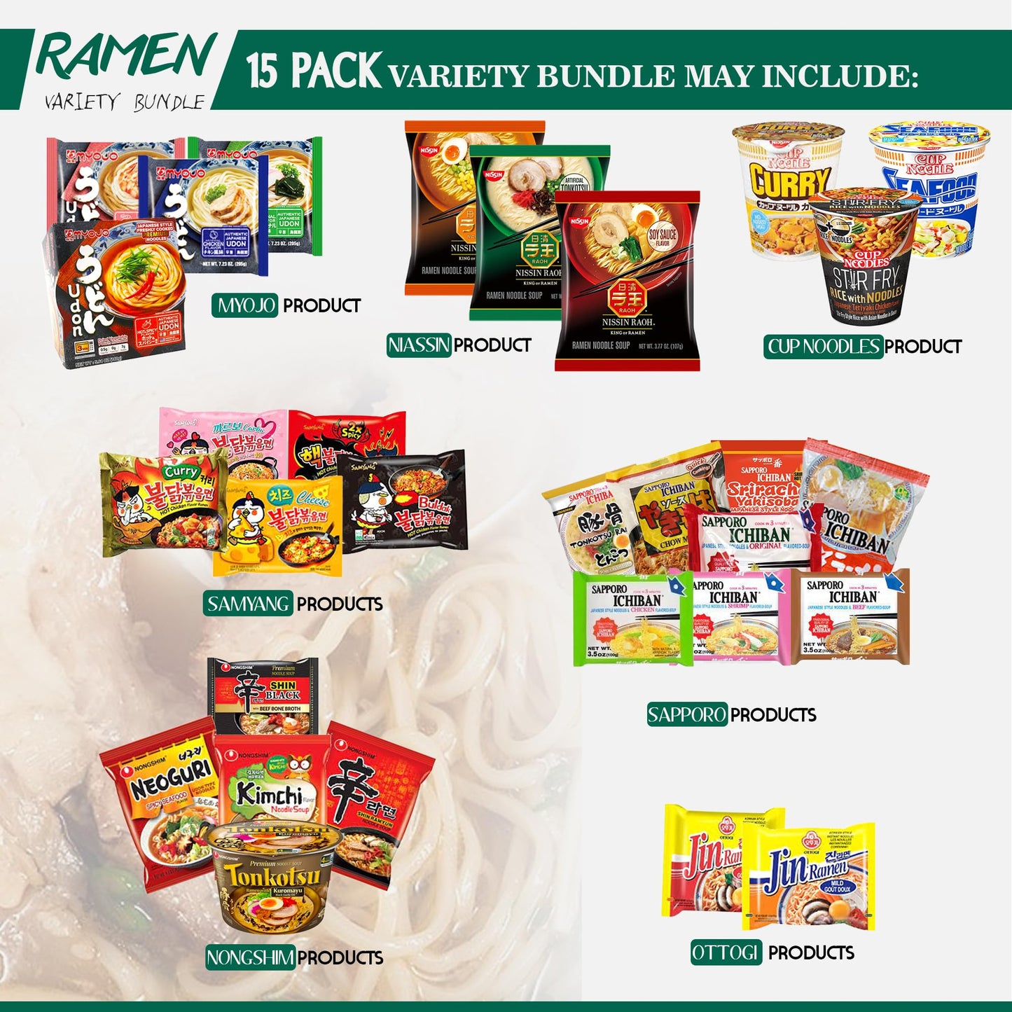 FOODIE BOXX KoreanJapanese Fusion Instant Ramen Variety 10 Pack Noodles with Fortune Cookie and Chopsticks