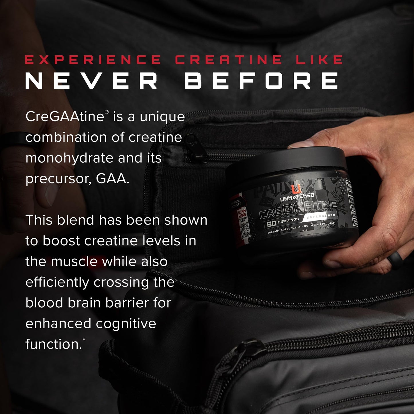 Unmatched CreGAAtine Optimized Creatine | Creatine Monohydrate + GAA (Guanidinoacetic Acid) | Muscle Build, Strength, Recovery | 60 Servings (Unflavored)