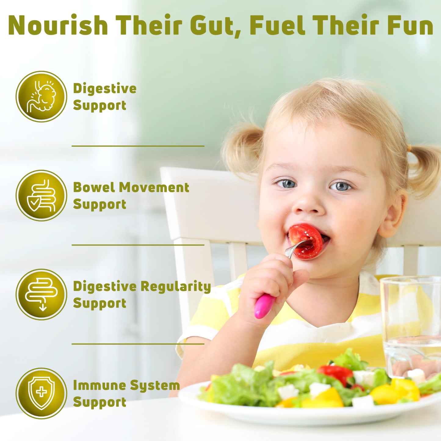 NUELATION Fiber Gummies for Kids - 60 Count - Vegetarian, Gluten Free, Gelatin Free, Fiber Supplement for Kids - Prebiotic Fiber for Kids to Support Digestion, Bowel Movement & Immune Health