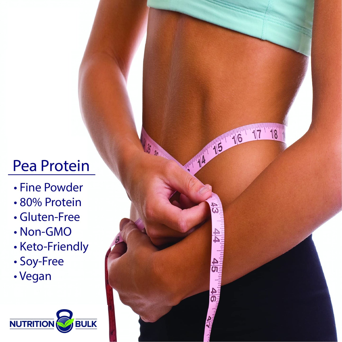 Pea Protein Powder - NutritionBulk.com, Isolate, Unflavored, Dairy-Free, Keto, Vegan, Gluten-Free, Non-GMO (1 lb)