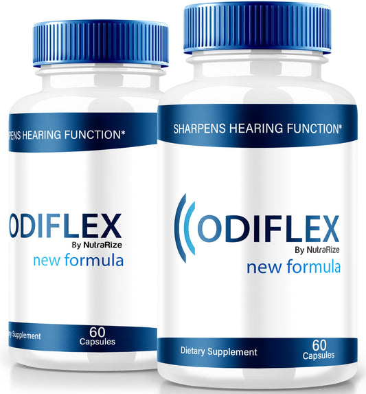 NutraRize (2 Pack) Odiflex Capsules, Premium Ear Health Formula, All-Natural Supplement to Protect The Inner Ear, Official Hearing Support Pills, Odi Flex Reviews (120 Capsules)