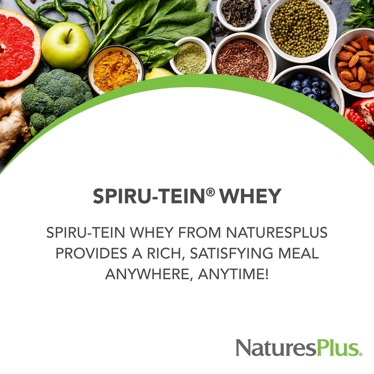 Natures Plus SPIRU-TEIN WHEY Shake, Vanilla - 1.05 lb - Whey Protein Powder - with Spirulina, Vitamins & Minerals - Gluten Free - 14 Servings