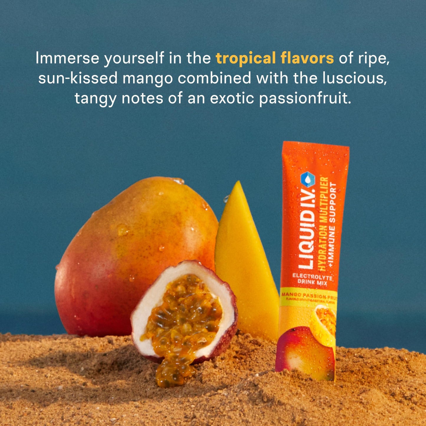 Liquid I.V.® Hydration Multiplier +Immune Support - Mango Passionfruit | Electrolyte Powder Drink Mix | 3 Pack (42 Servings)
