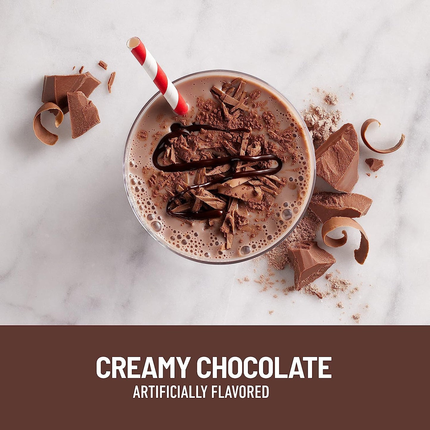 SlimFast Advanced Nutrition Creamy Chocolate Smoothie Mix - Weight Loss Meal Replacement - 20g protein - 11.4 Oz. Canister - 12 servings - Pantry Friendly