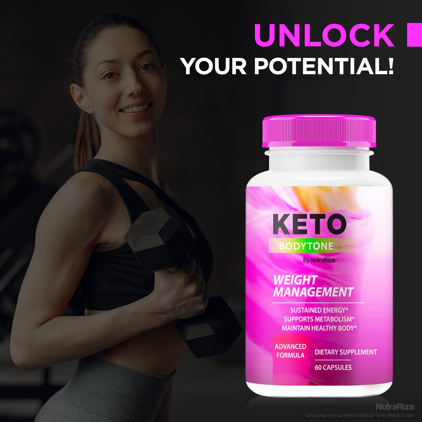 Keto Body Tone Capsules, Official Keto BodyTone Advance Weight Loss, Premium Keto Formula to Support Active Lifestyle, All Natural Keto Pills, Body Tone Keto Fitness Review (60 Capsules)