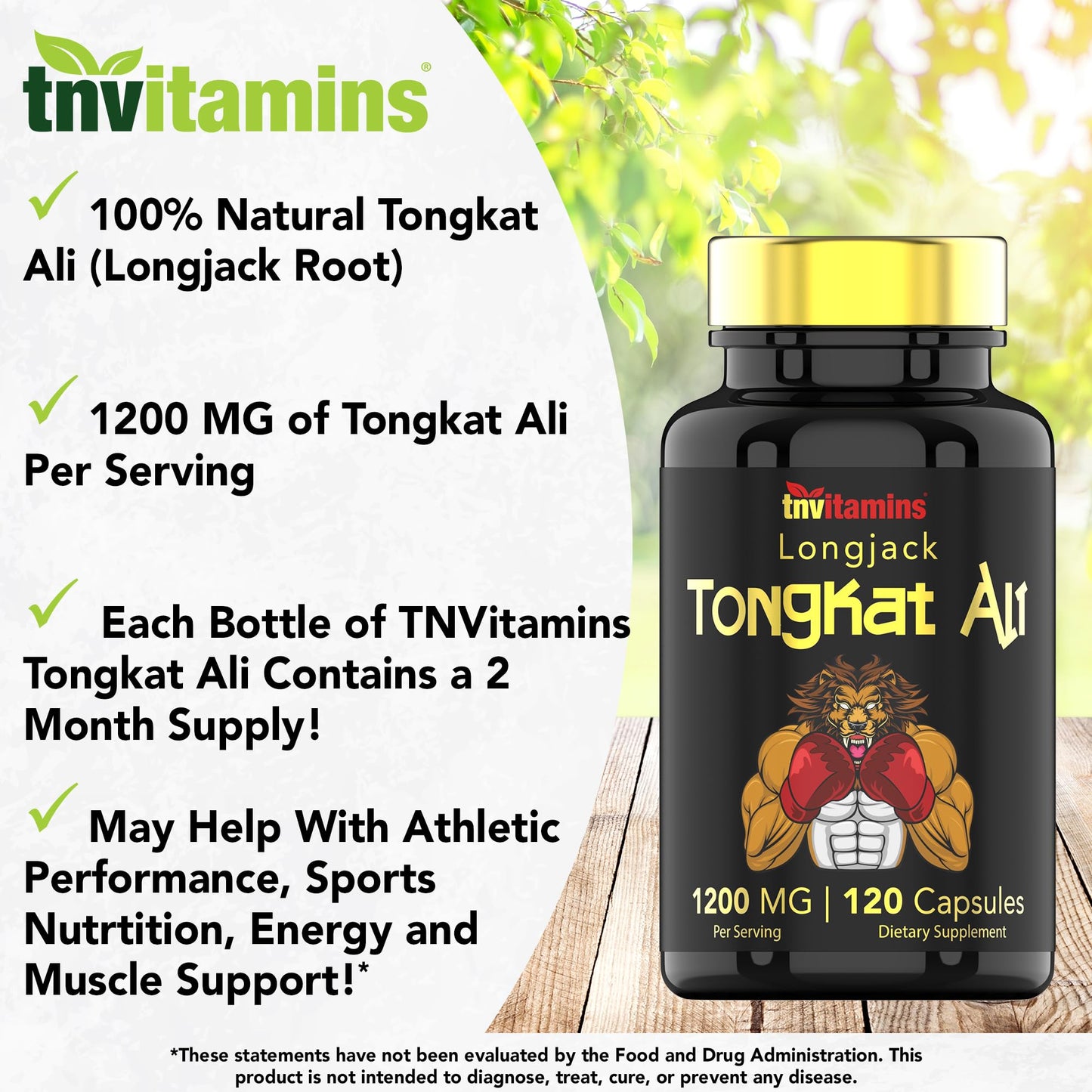 Tongkat Ali for Men: 1200 mg x 120 Capsules | Also Known As Longjack Root | 100% All-Natural & Ultra Potent Tongkat Ali Supplement | Energy, Power, Strength, Athletic Performance, & Sports Nutrition