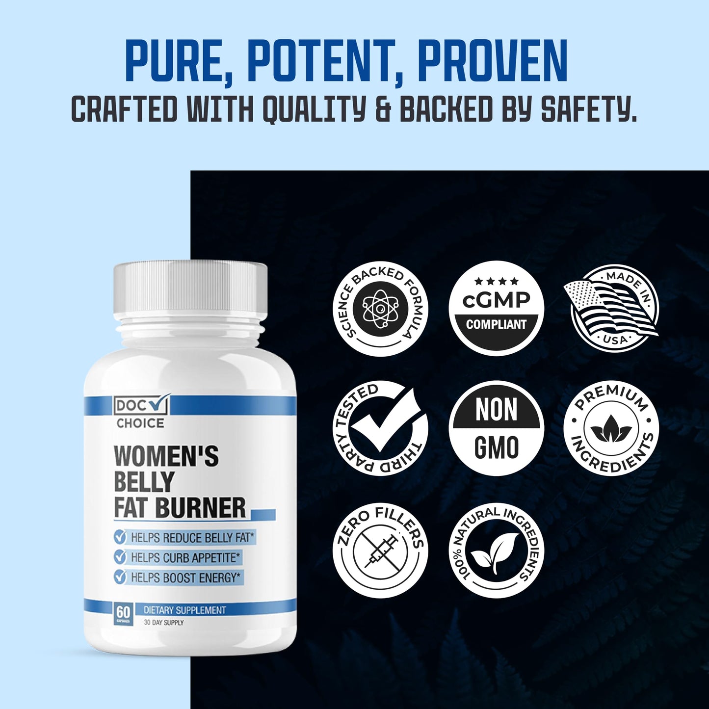 Doc Certified | Belly Fat Burner Weight Loss Pills for Women | Appetite Suppressant, Burn Fat 24/7, Maximize Weight Loss, Increase Energy | | Extra Strength Slimming Pills - 60 Capsules