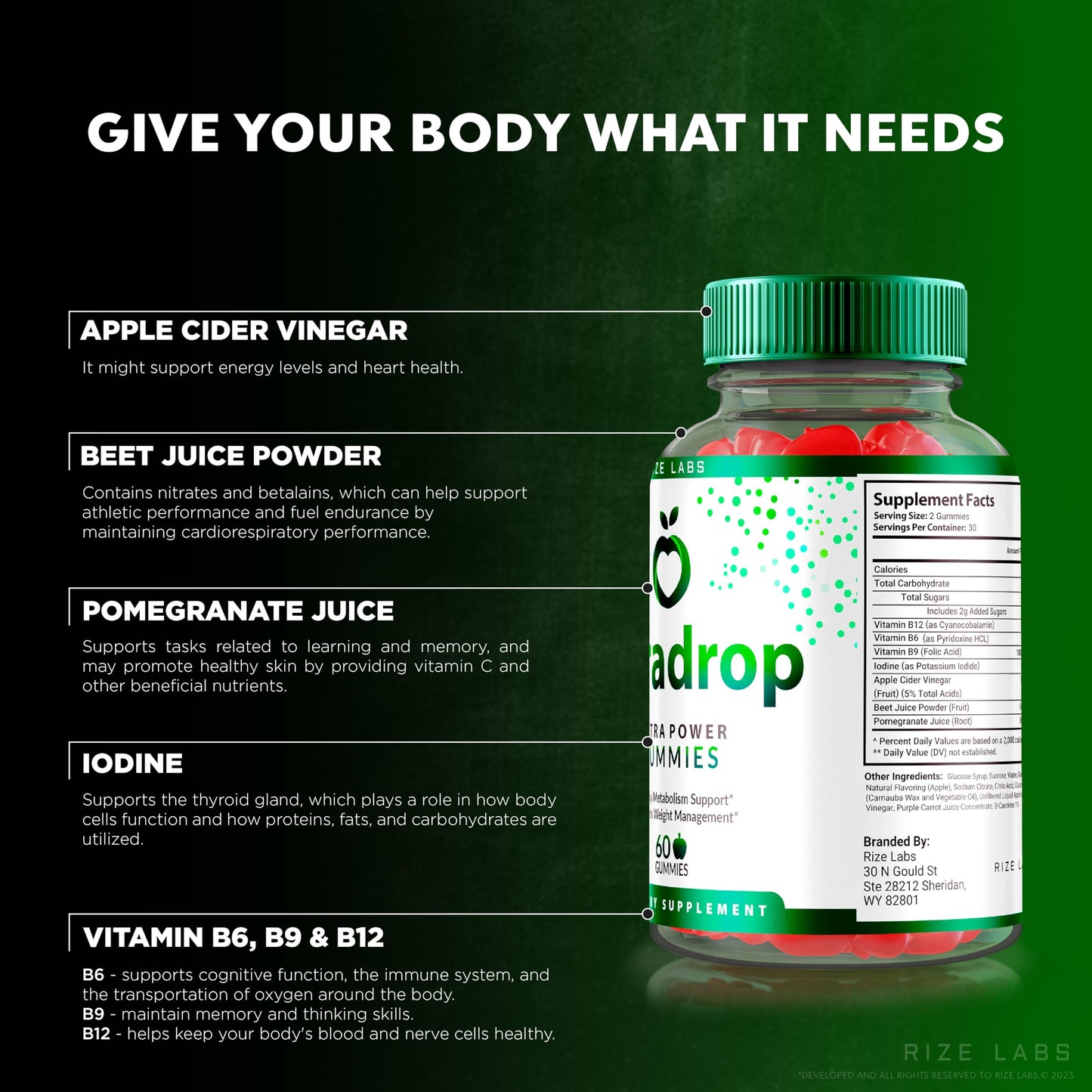 rize labs - Puradrop Extra Power Gummies for Weight Loss Management, Extra Strength, Keto ACV (Apple Cider Vinegar) Gummy Supports Healthy Metabolism (60 Gummies)