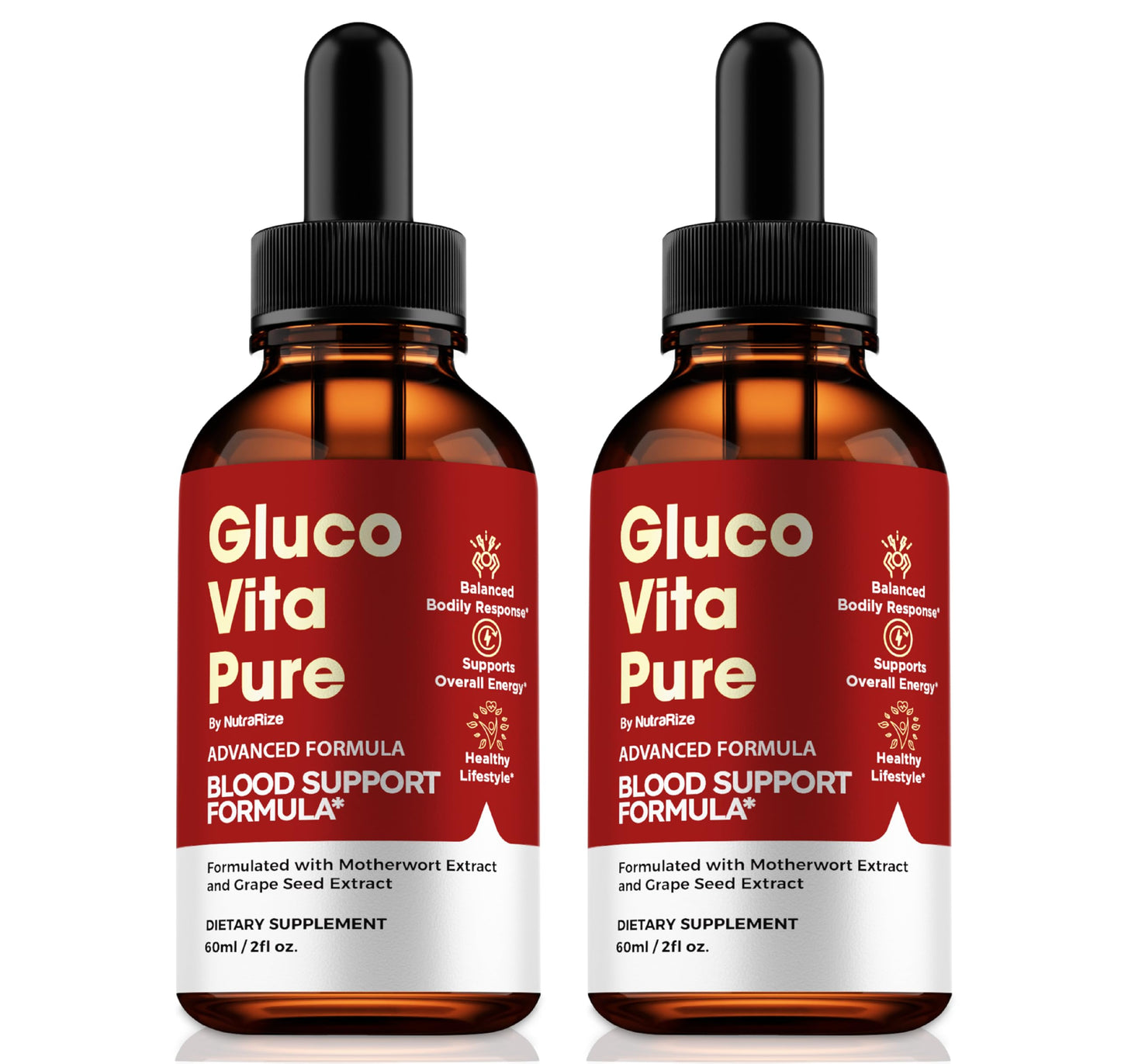 (2 Pack) GlucoVita Pure, Official Gluco Vita Pure Drops, All-Natural Extract to Support Healthy Circulation, Stable Levels & Overall Health, Premium GlucoVitaPure Gotas Review (60 Servings)