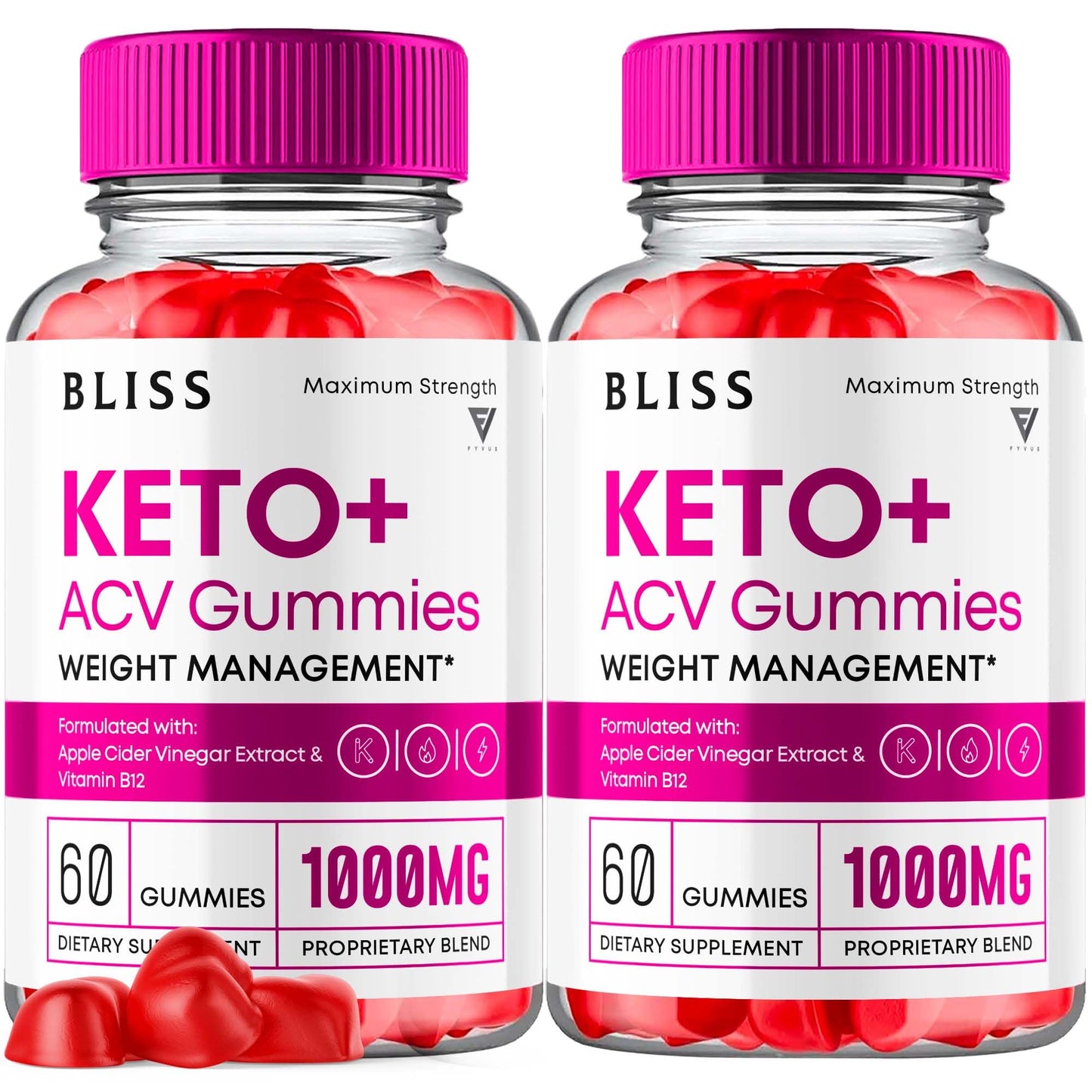 2 Pack Bliss Keto ACV Gummies Advanced Support, Bliss Keto Gummies, Keto Bliss Maximum Strength Keto+ ACV Apple Cider Vinegar Folate Vitamin Supplement, Blissketo 1000MG Beet Root (120 Gummies)