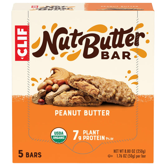 CLIF Nut Butter Bar  Peanut Butter  Filled Energy Bars  NonGMO  USDA Organic  PlantBased  Low Glycemic  176 oz 5 Pack