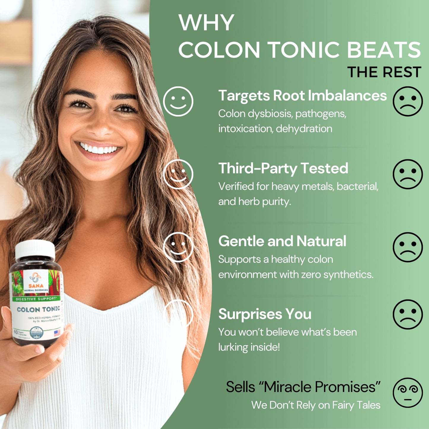 Natural Stool Softeners - Safe for Daily Use | Ultra Gut Daily Colon Cleanse, Constipation Relief for Women & Men | with Cascara Sagrada & Fennel | 60 Herbal Laxative Pills | Sana Herbal