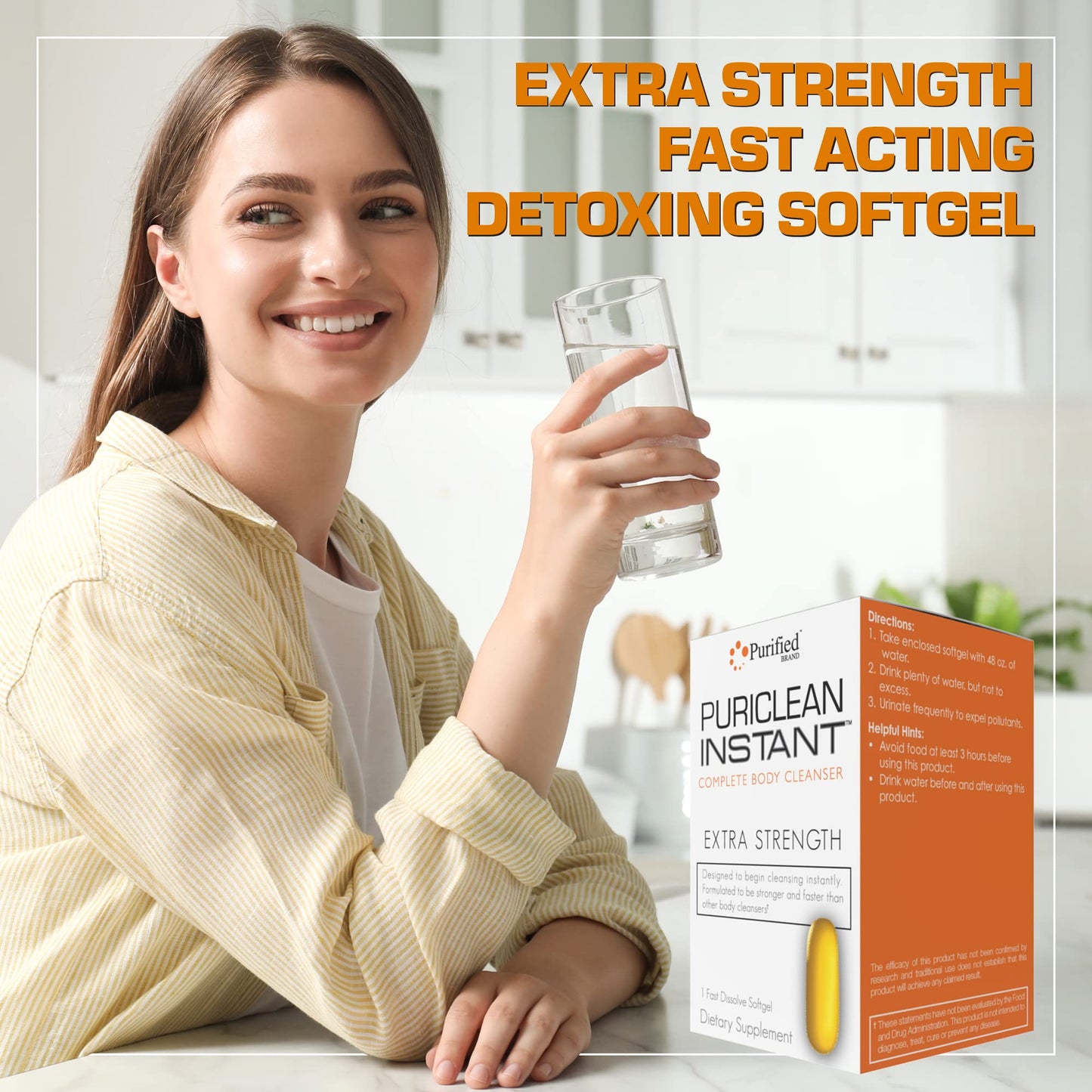 Wellgenix Puriclean Instant Complete Body Cleanser, 1 Fast Acting Softgel, Premium Extra Strength Herbal Cleanse Detox, One Hour Detox Supplement (Pack of 2)