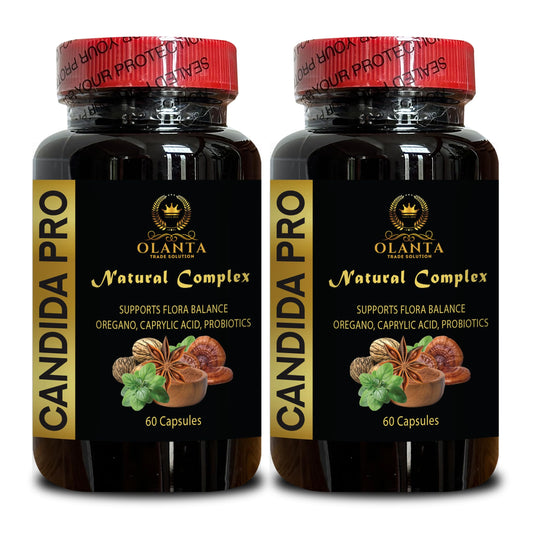 Generic Candida PRO - Complete Detox Pills, caprylic Acid, probiotics for Women and Men, Digestive Health, Candida Assist, Black Walnut, Wormwood - 2 Bottles