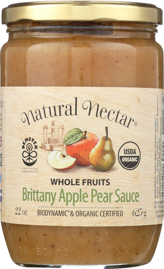 Natural Nectar Apple sauce Pear Biodynamic 22 Oz