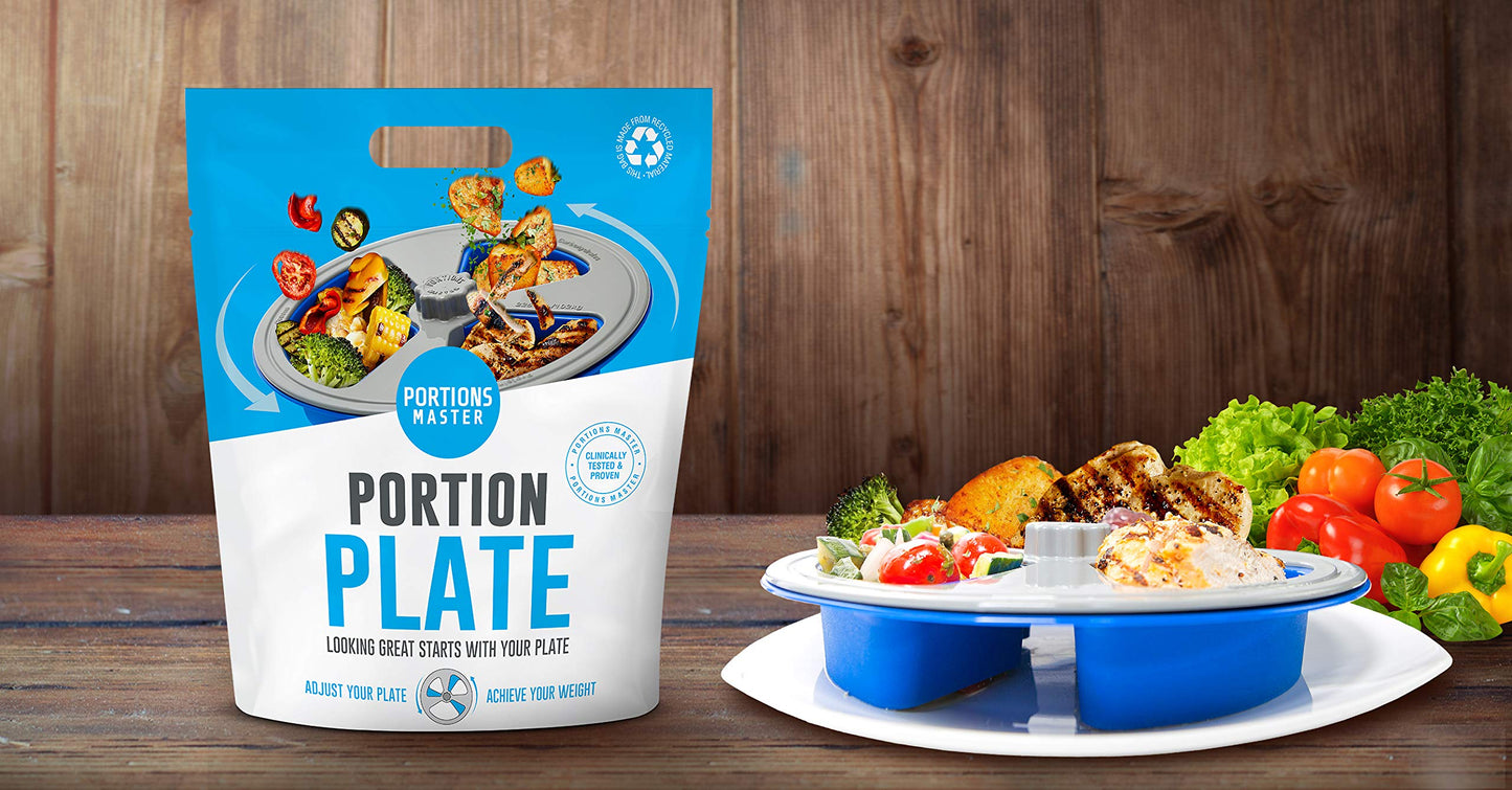 Portions Master All in One Plate | Diet Weight Loss Aid | Food Management & Servings Control (All in One)