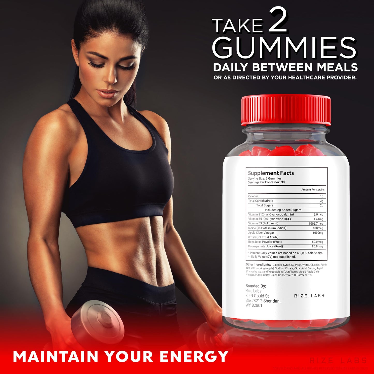 rize labs Keto ACV Luxe Gummies Men Women Max Strength, Advanced Weight Loss, Gomitas Organico Supplement (60 Gummies)