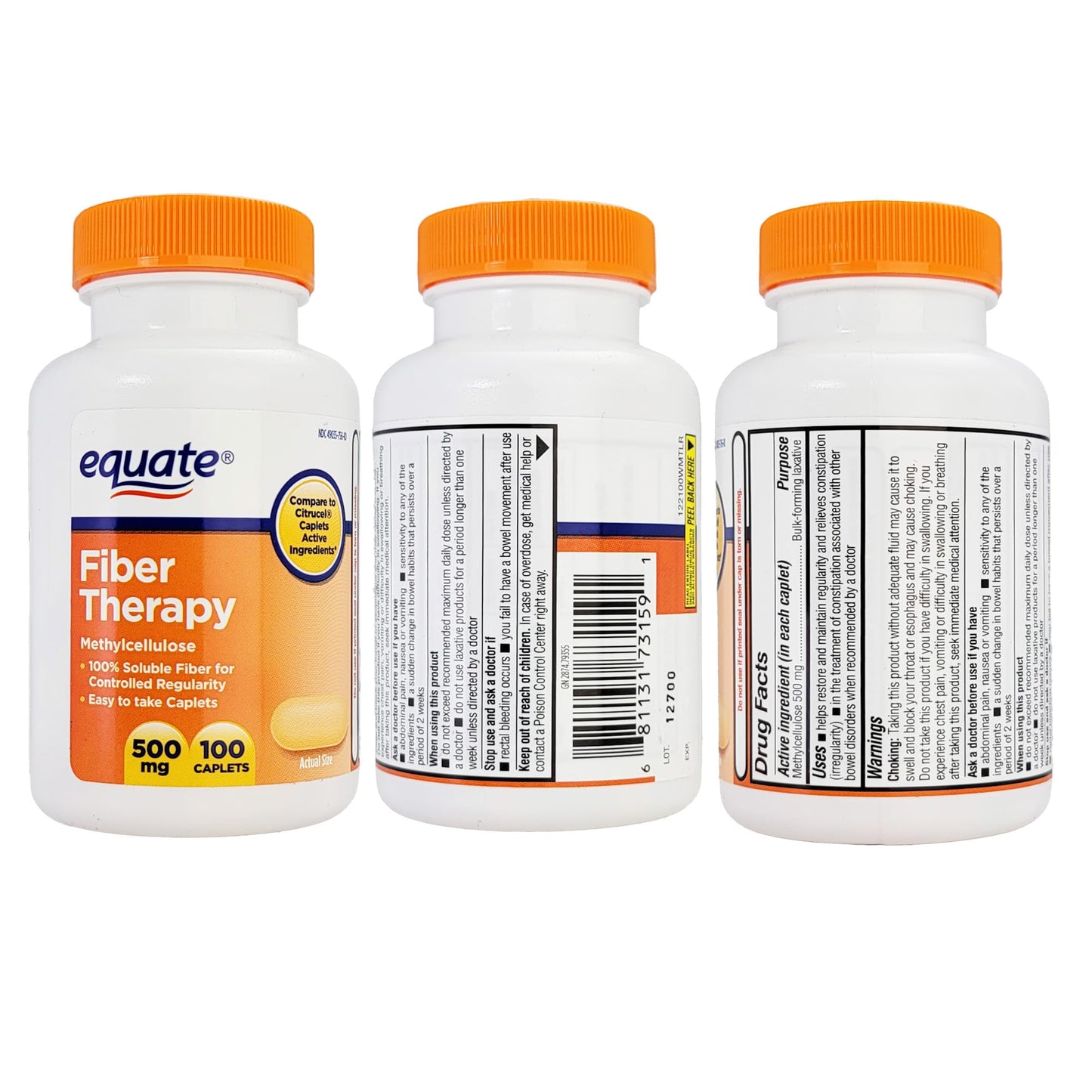 Fiber Therapy Methylcellulose 500 mg 100 Caplets and Vital Volumes Tips Card Bundle