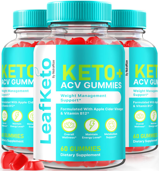 NutraRize (3 Pack) Leaf Keto ACV Gummies, Official Keto + ACV Supplement, Apple Cider Vinegar, Keto Plus ACV Gummy, All Natural LeafKeto, Leaf ACV Keto Gomitas Reviews (180 Gummies)