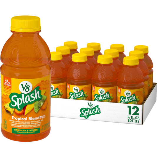 V8 Splash Tropical Blend Flavored Juice Beverage 16 fl oz Bottle 12 Pack