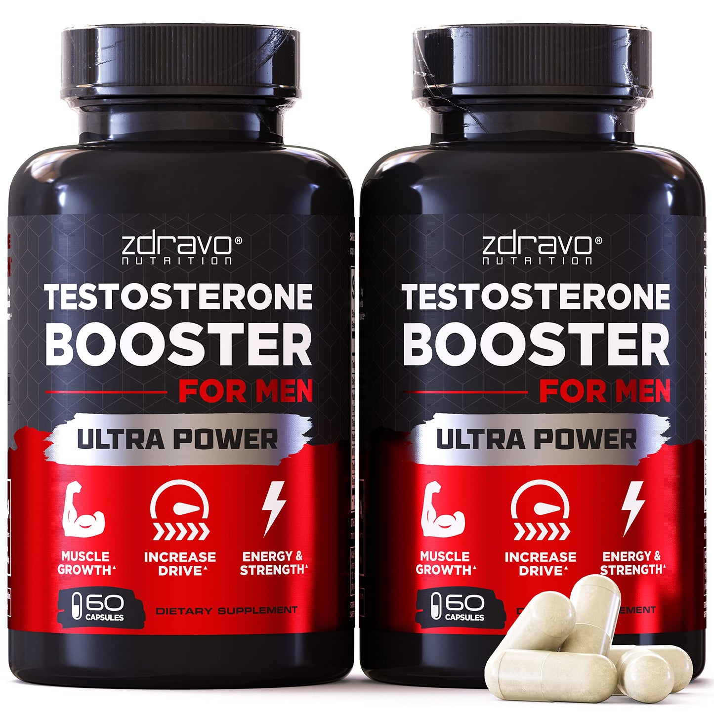 Testosterone Booster - Testosterone Supplement for Men - Workout Supplement for Muscle Growth, Libido, Stamina, Strength, Endurance - Male Enhancing Supplement Pills - Men's Test Booster - Tongkat Ali