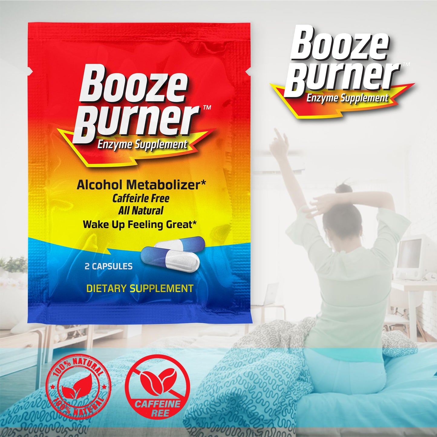 Booze Burner |1 Pack| Over-Indulgence-Prevention, Take at The Start, Wake up Smart. Ultimate Pre-Party-Supplement, Stay Hydrated with Electrolytes, Reduce a Possible Hangover. Works in ~ 15 min.