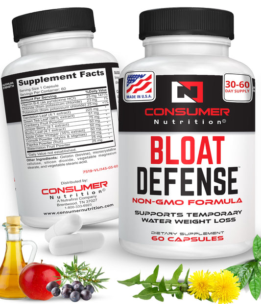 Diuretic Pills, Water Away Pills Maximum Strength - Bloat Defense Water Retention Pills for Women & Men with Apple Cider Vinegar, & Dandelion Leaf for Bloating & Water Weight 60 Capsules