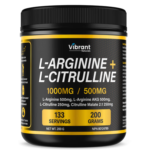 L-Arginine L-Citrulline Complex - Nitric Oxide Supplement For Men & Women, L-Arginine & L-Citrulline 2:1 Powder, Workout & Performance Supplement, Pure, Gluten Free, Non-GMO, 200 grams, 133 Servings