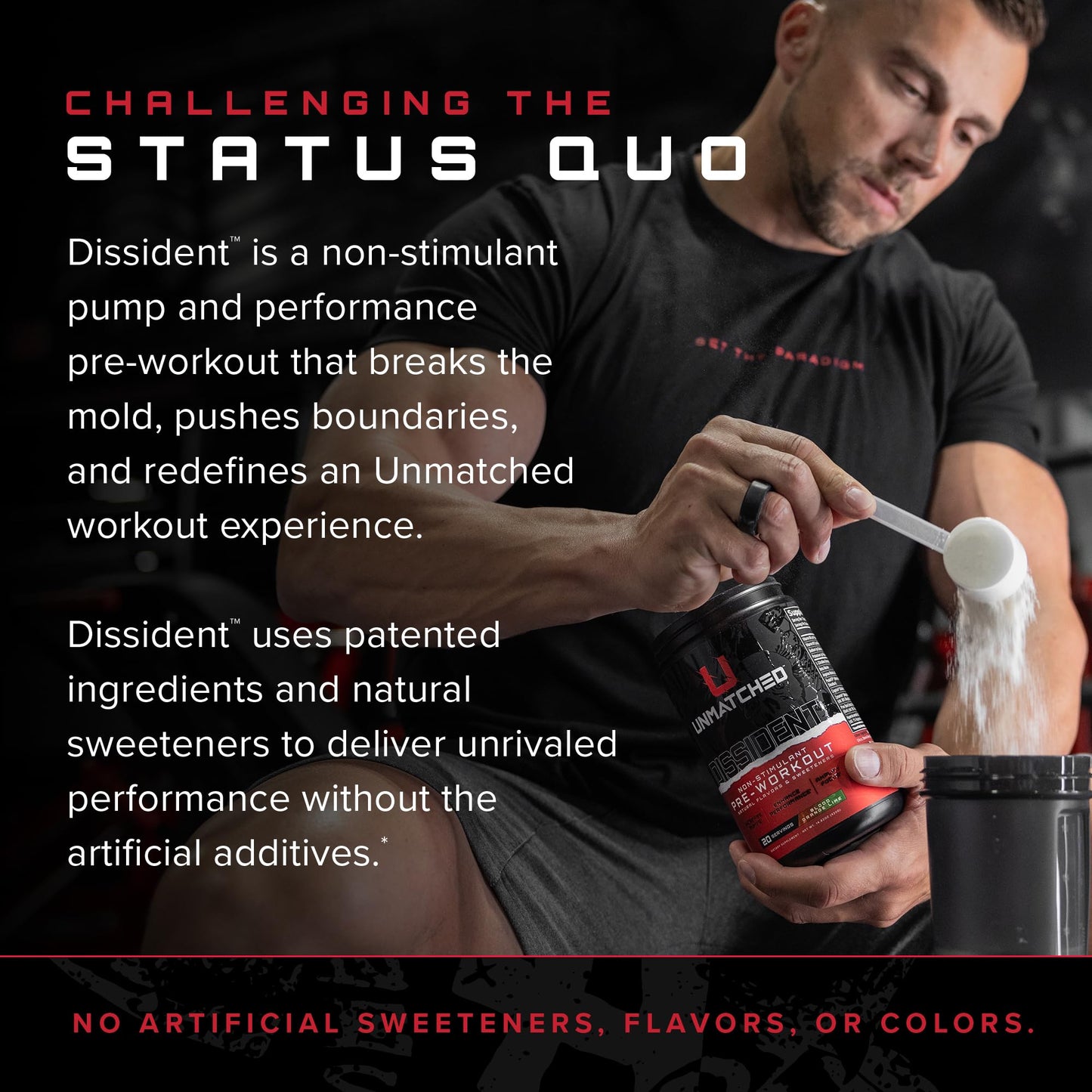 Unmatched Dissident Non Stim Pre Workout Powder for Men & Women | Citrulline, Beta Alanine, Peak ATP | Natural Flavors & Sweeteners | 20 Servings (Blood Orange Lime)