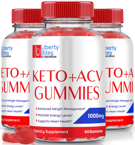 (3 Pack) Liberty Bites, Liberty Bites Keto ACV Gummies, All Natural Keto Plus ACV for Weight Loss, Apple Cider Vinegar Gummy, Premium ACV Keto Formula, Official LibertyBites Gomitas (180 Gummies)