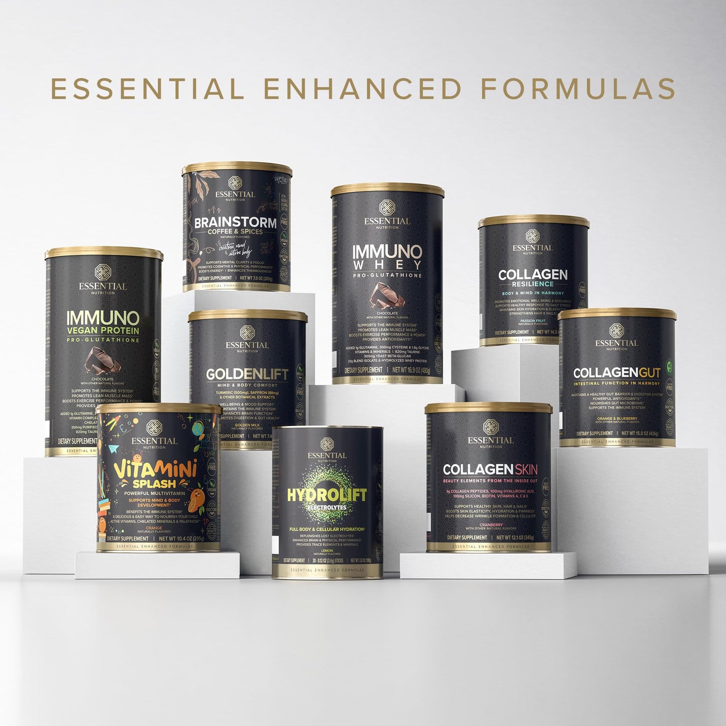 Essential Nutrition - Immuno Whey - Hydrolyzed Whey Protein Powder, Whey Protein Isolate, 18g Protein Per Serving, Amino Acids, Glutathione Production - Turmeric Extract - Golden Milk - 17.4oz