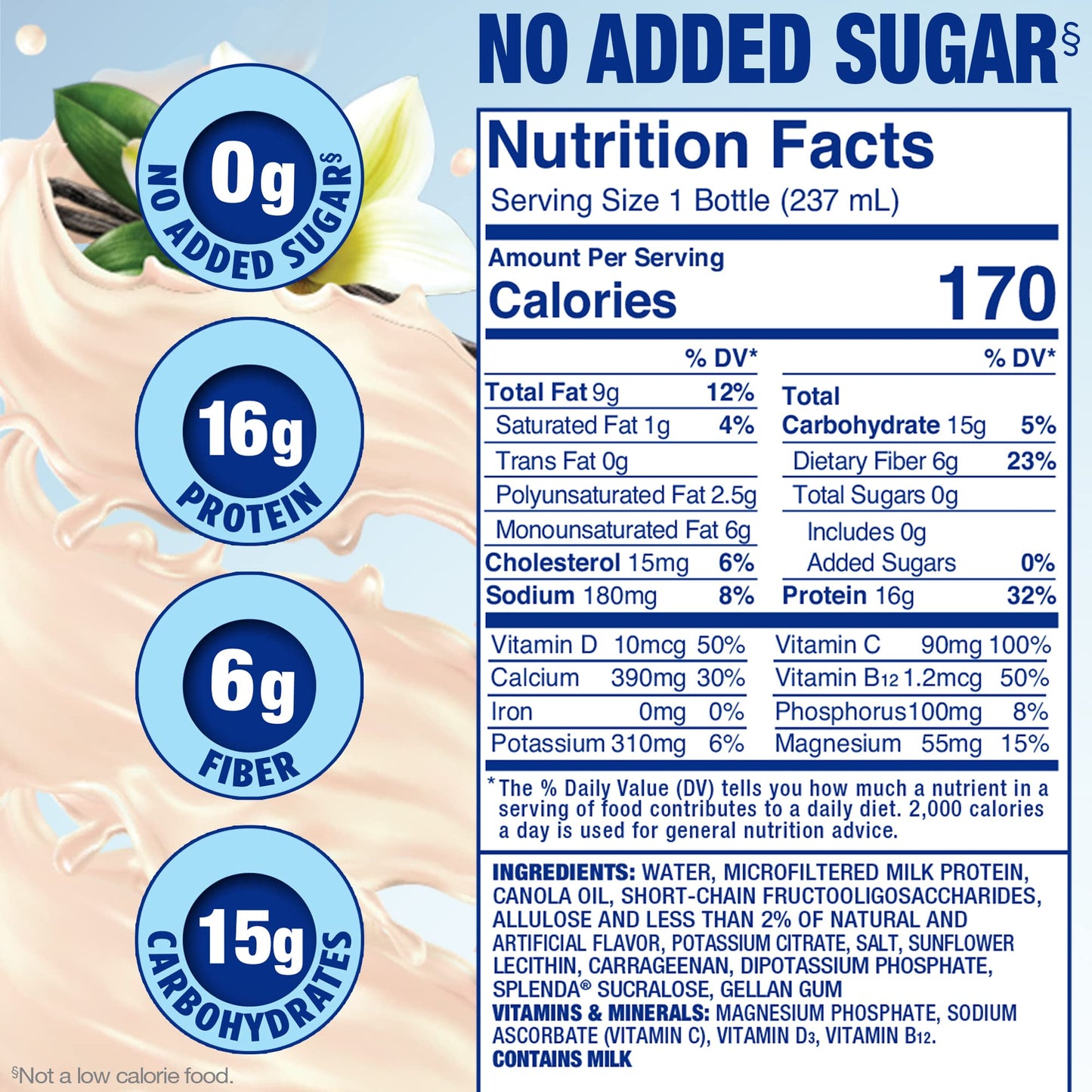 SPLENDA Diabetes Care Shakes  Meal Replacement Shake French Vanilla 8 Fl Oz Pack of 24