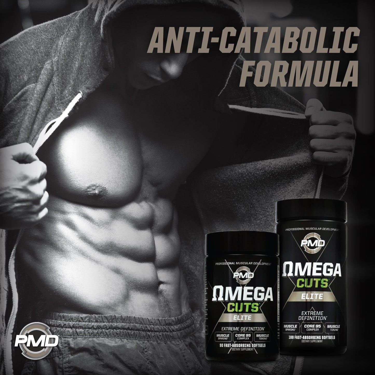 PMD Sports Omega Cuts Elite Fat Loss-Muscle Defining Formula - Omega Fatty Acids, MCT's and CLA for Muscle Definition and Maintenance - Keto Friendly for Women and Men - Stimulant Free (90 Softgels)