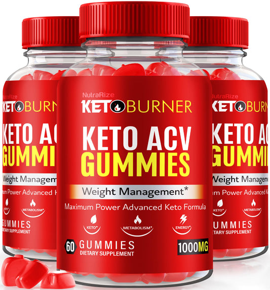 NutraRize (Pack of 3 Keto Burner Keto ACV Gummies for Weight Loss, All Natural Apple Cider Vinegar Gummy, Advanced Keto Formula, Reviews (180 Gummies)
