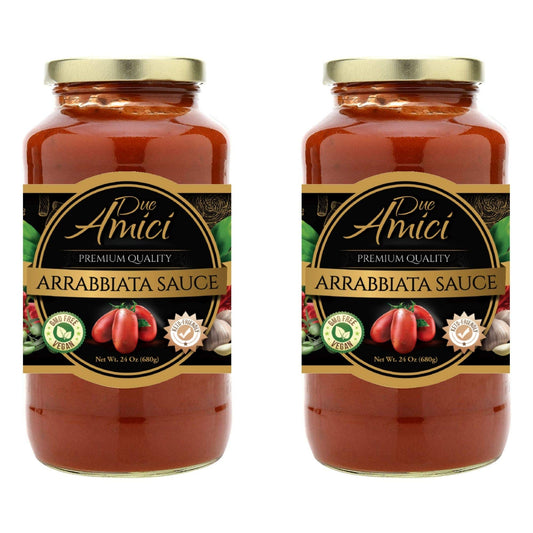 Arrabbiata Sauce by Due Amici  KetoVegan  Pack of 2  Tomatoes Imported From Italy No Sugar Added Low Carb Low Sodium Gluten Free No Additives NonGMO
