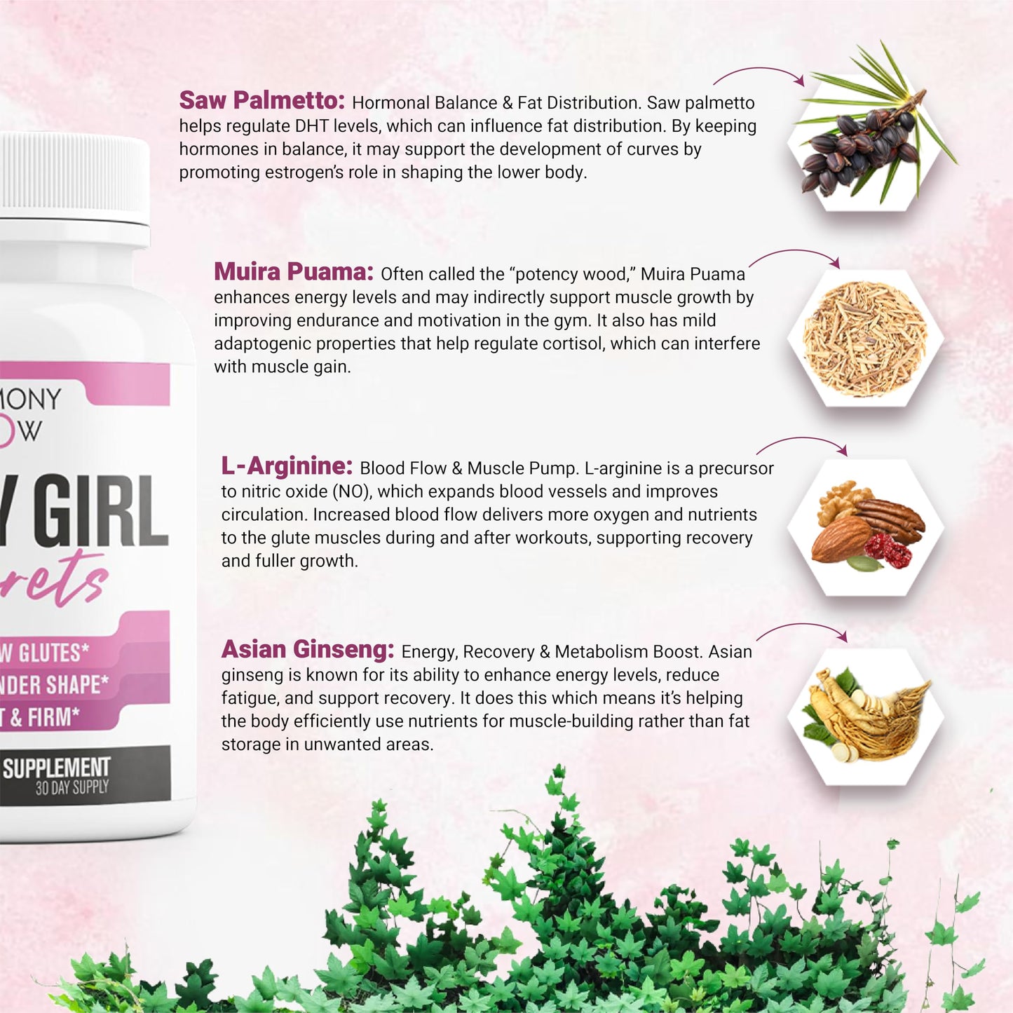 Curvy Girl Secrets | Weight Gainer for Women to Grow Thicker Booty & Enhance Curves | Helps Naturally Curve & Shape Body | Grow Rounder, Wider & Thicker Glutes for Fast Results - 60 Capsules