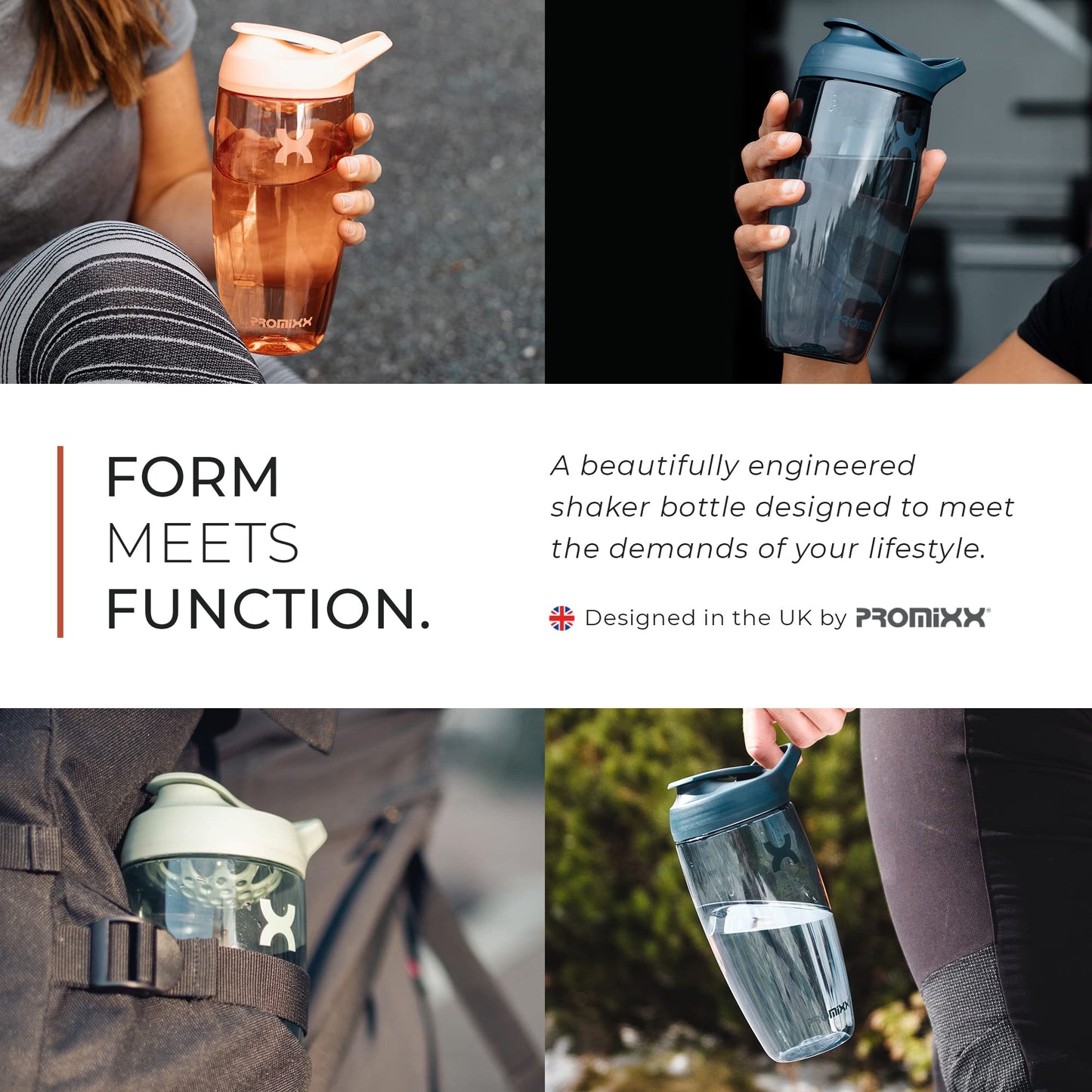 Promixx PURSUIT Protein Shaker Bottle - Premium Sports Shaker Bottles for Protein Mixes and Supplement Shakes - Easy Clean, Durable Protein Shaker Cup