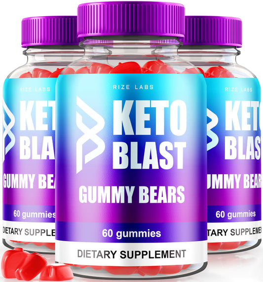 rize labs (Pack of 3 Keto Blast ACV Gummy Bears, Advanced Weight Loss Formula (180 Gummies)
