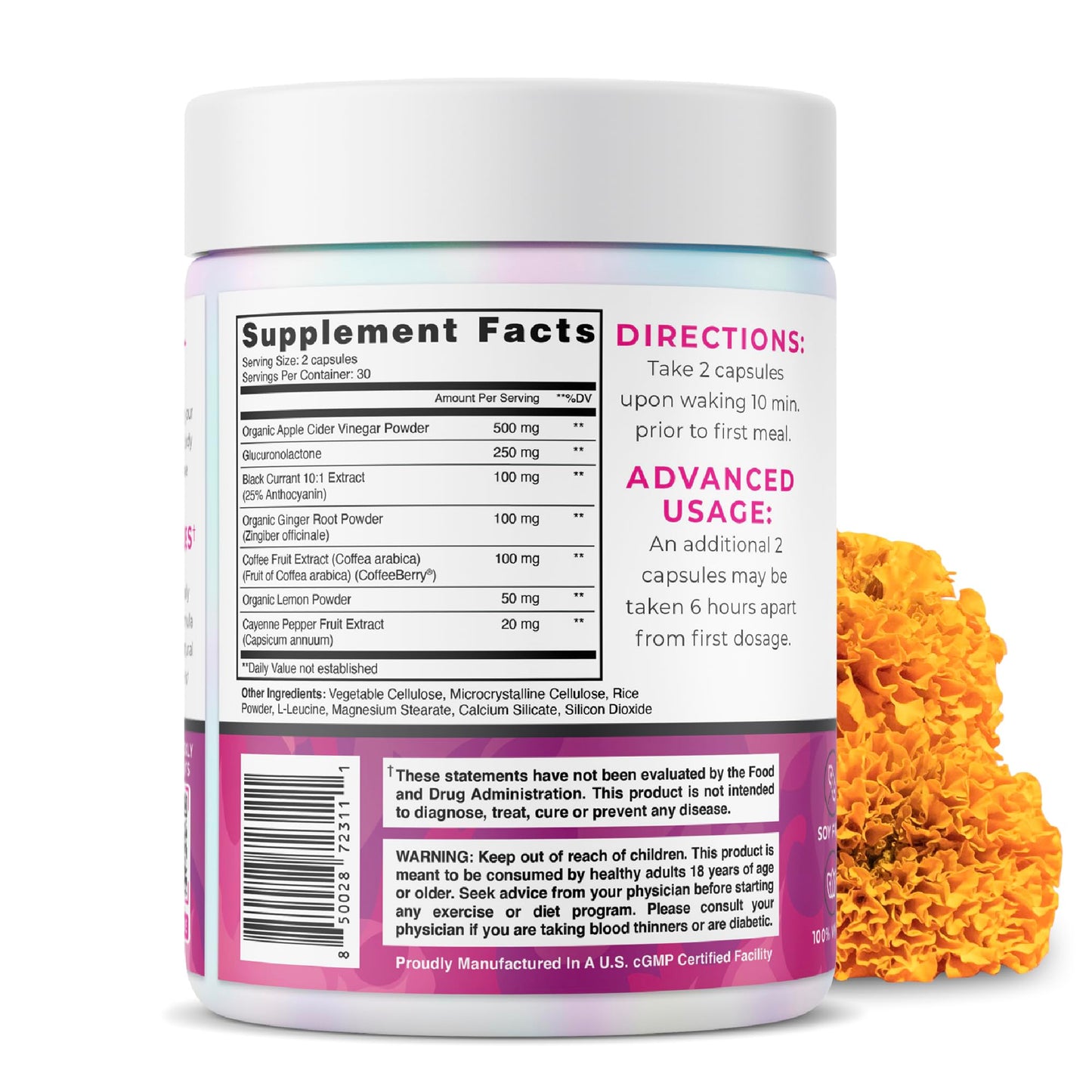 One Sol Fat Burner for Women, Natural Metabolism Booster, Burn More Calories, Boost Energy & Mood, Curb Appetite & Stop Cravings, No Crash or Jitters, All-Natural Ingredients, Gluten & Soy Free