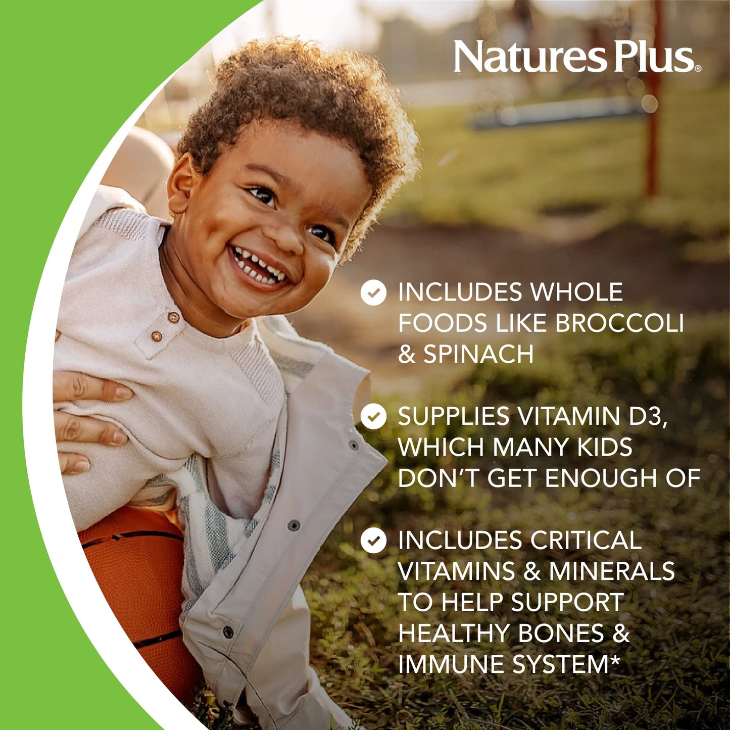 Natures Plus Animal Parade Children's Chewable Multivitamin - 90 Animal-Shaped Tablets - Natural Assorted Flavors - Vegetarian, Gluten Free - 45 Servings