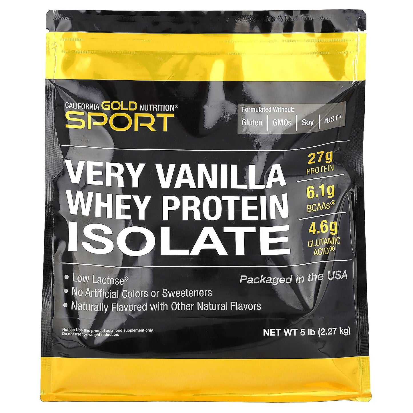 California Gold Nutrition Very Vanilla Whey Protein Isolate, 5 lb (2.27 kg)
