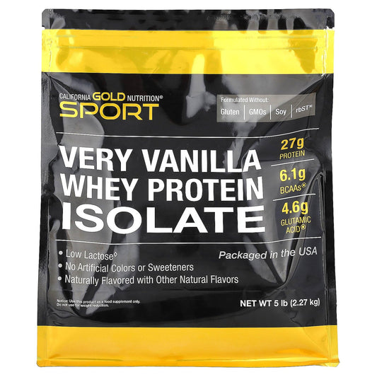 California Gold Nutrition Very Vanilla Whey Protein Isolate, 5 lb (2.27 kg)