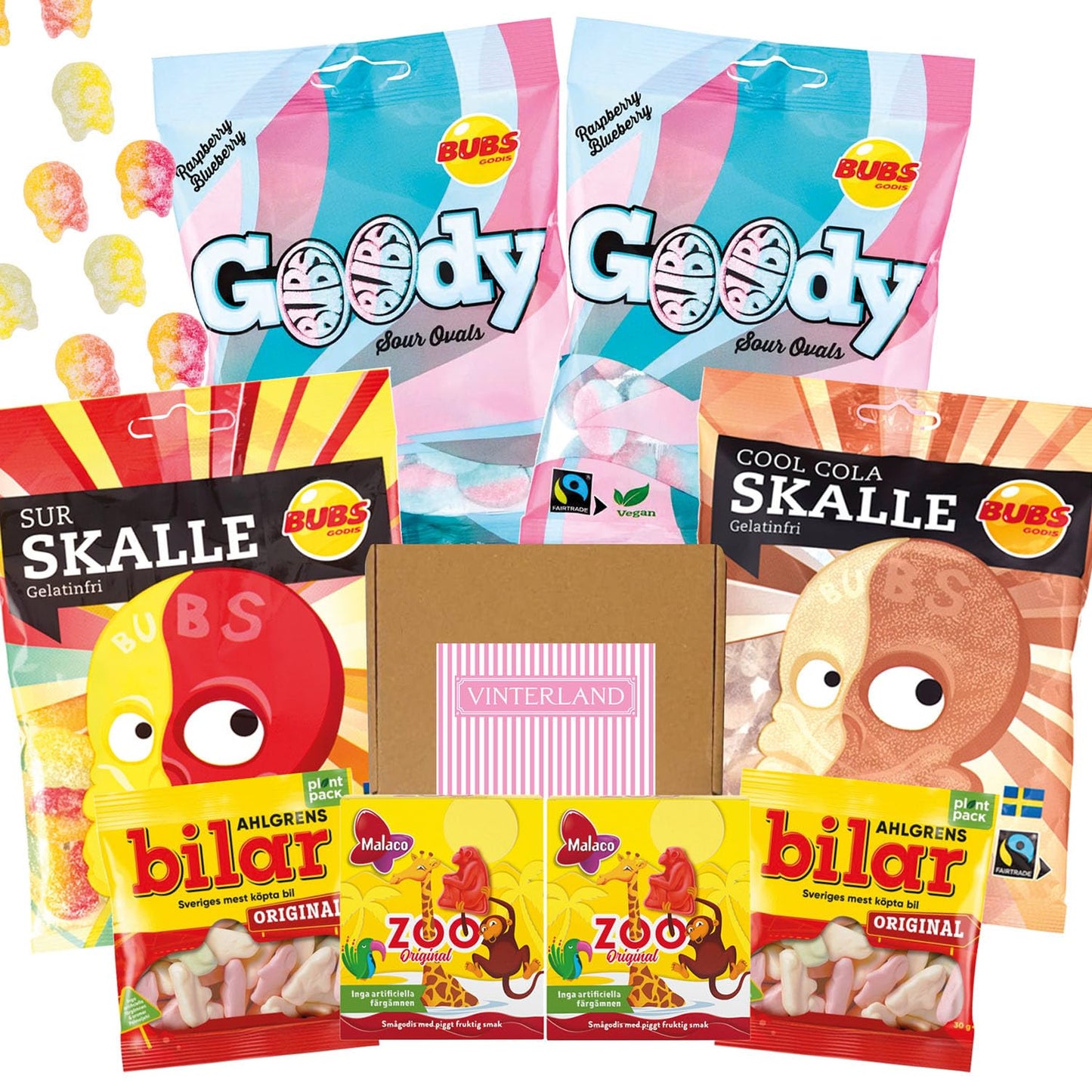 Swedish Candy Mix  Goody Bubs Candy Ovals  Skull Candy  Swedish Candy Bubs Godis  Ahlgrens Bilar Swedish Candy  Zoo Candy