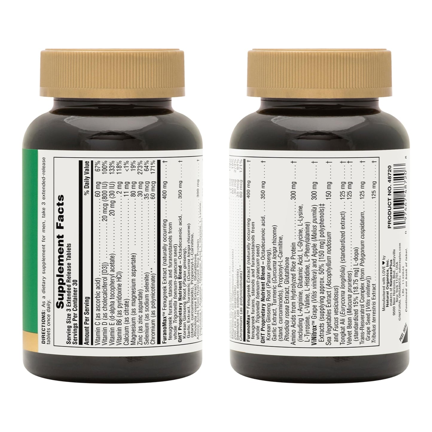 Natures Plus Ultra GHT Male - 90 Extended Release Tablets - Maximum Strength Human Growth Hormone Boost - Gluten Free - 30 Servings