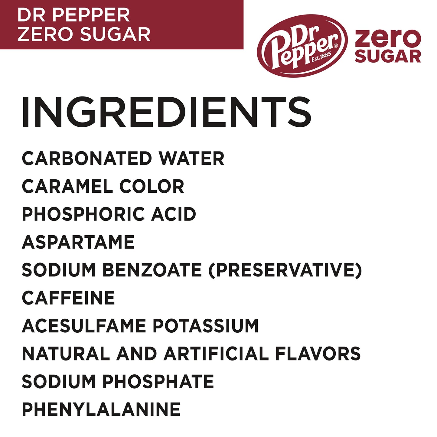 DR PEPPER ZERO SUGAR  12 OZ 12 PK