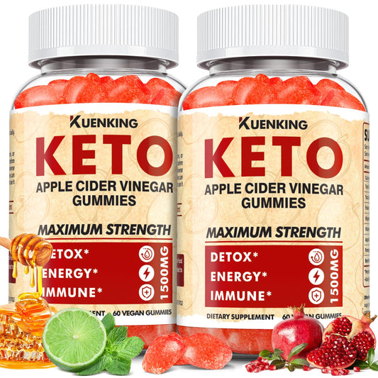 Keto ACV Gummies Advanced Formula, Apple Cider Vinegar with Mother & Lemon Honey Flavor, Vitamins B6 & B12 - Vegan & Non-GMO - Supports Gut Health, Metabolism & Fat Burn for Women (120 Count)