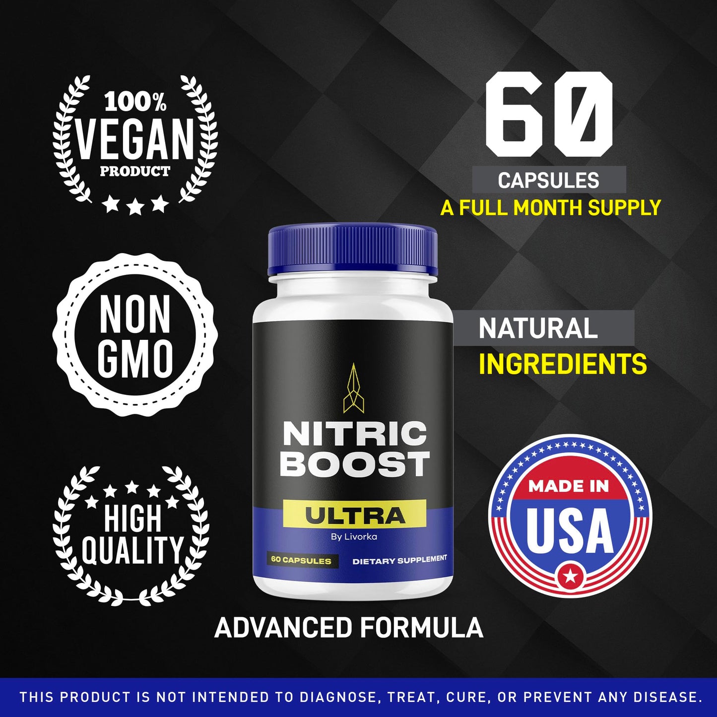 (3 Pack) Nitric Boost Ultra, Nitric Boost Ultra Powder Now in Capsules, NitricBoost Ultra Advanced Formula, Nitric Boost Ultra Max, Nitric Boost Reviews 180 Capsules for 3 Months