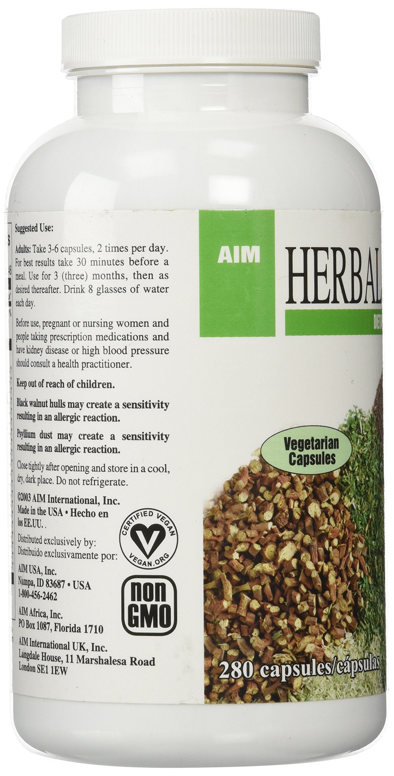AIM International Herbal Fiberblend Capsules- 280 Capsules
