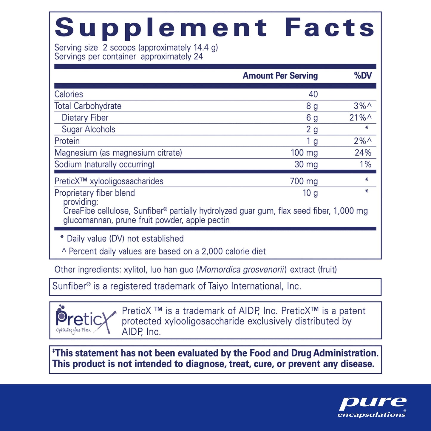 Pure Encapsulations PureLean Fiber | Powdered Blend of Soluble and Insoluble Fibers and Probiotics to Promote Microflora Balance and GI Function* | 12.2 Ounces*