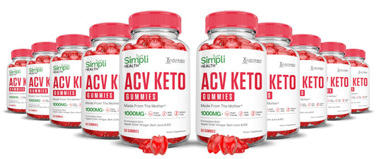 (10 Pack) Simpli Health Keto ACV Gummies Advanced Formula 1000MG Ketonature Keto Gummies Apple Cider Vinegar Formulated with Pomegranate Beet Juice Powder B12 Vegan Non GMO 600 Gummys